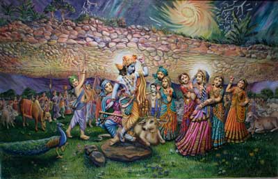 krsna lifting govardhana