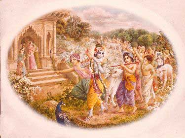 Sri Krsna and the Cowheard boys