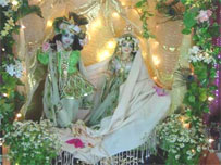 The Deities in the home of Nirguna dasa and Nilacala dasi, where Srila Narayana Maharaja resided during the Badger festival