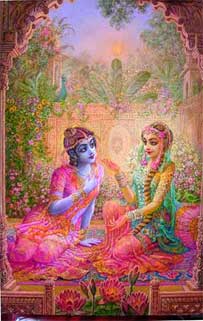 Sri Radha speaks with the "demigoddess"