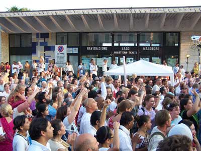 Devotees in Italy